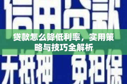 仁寿贷款怎么降低利率，实用策略与技巧全解析