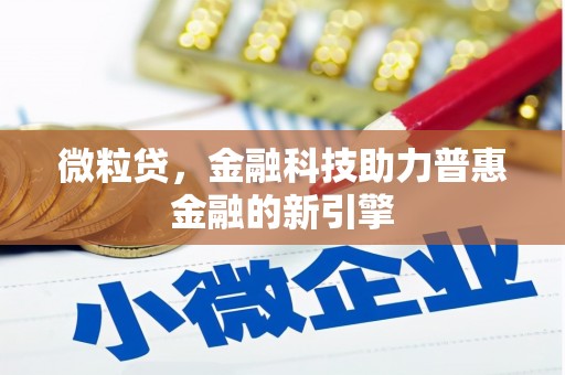 仁寿微粒贷，金融科技助力普惠金融的新引擎
