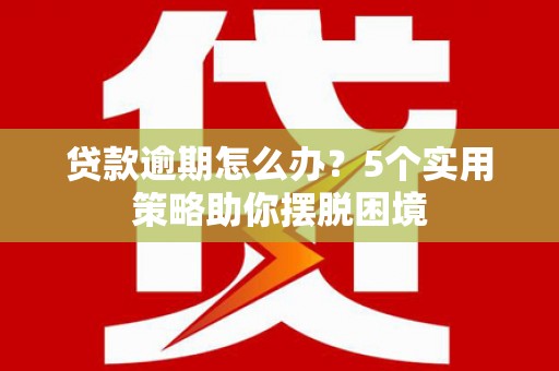 仁寿贷款逾期怎么办？5个实用策略助你摆脱困境
