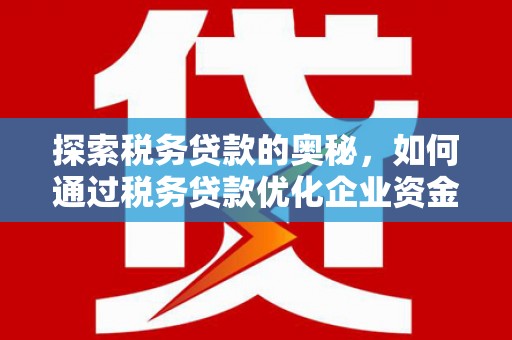 仁寿探索税务贷款的奥秘，如何通过税务贷款优化企业资金流