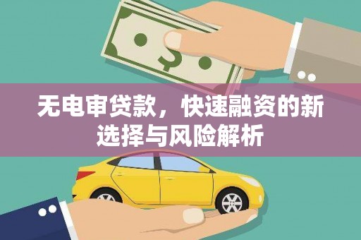仁寿无电审贷款，快速融资的新选择与风险解析