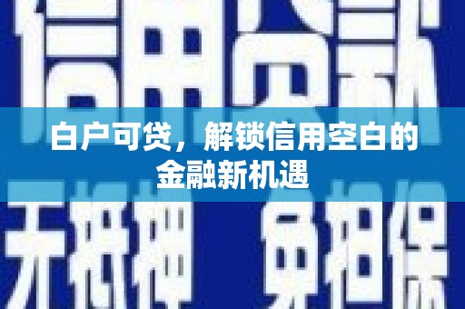 仁寿白户可贷，解锁信用空白的金融新机遇