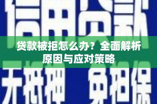 仁寿贷款被拒怎么办？全面解析原因与应对策略
